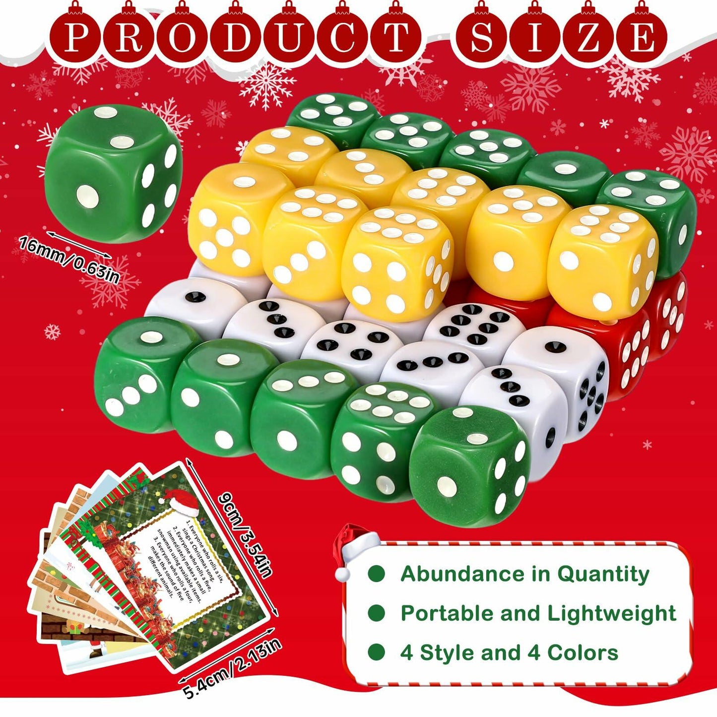 [Like New] Shappy Christmas Party Dice Game Set 4 Sets 4 Colored Dice Storage Box 4 Players