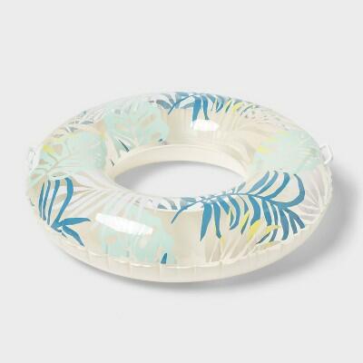 [Like New] 36'' Palm Leaf Pool Tube with Handles Inner Tube - Sun Squad™ White: PVC Water