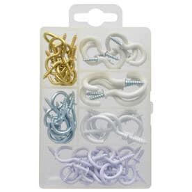 Hillman Steel Cup Hook Assortment Kit 55pk Multicolored 0.5" Length