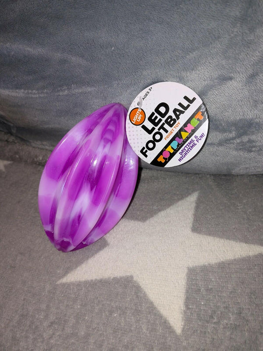 LED Football Toy Planet Fidget Toy Purple Swirl 6" x 3.25"