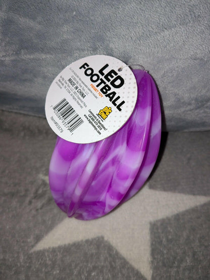 LED Football Toy Planet Fidget Toy Purple Swirl 6" x 3.25"
