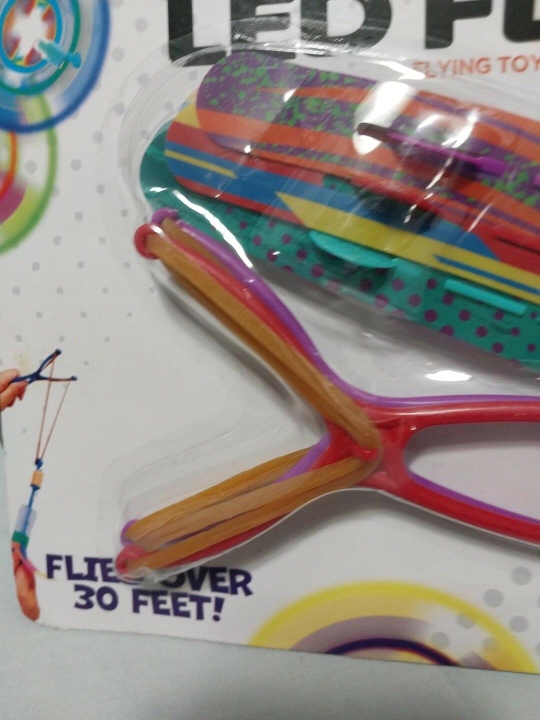 [Like New] Big Time Toys LED Flyer Flying Toy 2 Launchers Battery Included Plastic