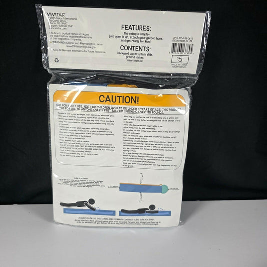 Unbranded Backyard Water Splash Slide 10ft Inflatable Outdoor Fun Toy