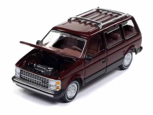 Auto World 1985 Dodge Caravan AWSP167B Black 1/64 Diecast Model