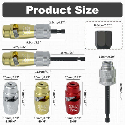 Fivepears Electric Wire Stripper Set Adjustable 2.5 4.0 6.0 Square Aluminum