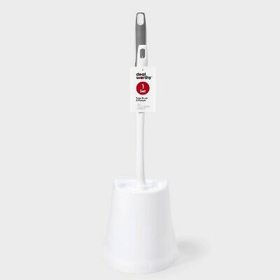 Dealworthy Toilet Brush and Plunger Combo White Bathroom Cleaning Set