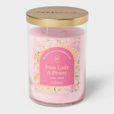 Threshold 21.5oz Glass Jar Candle Pink Lady and Peony Scented Large