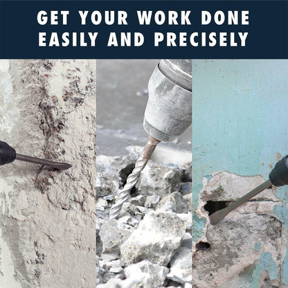 MACP 6-Piece SDS-Plus Masonry Drill Bit & Carbide Chisel Set 3/16"-1/2" 6"