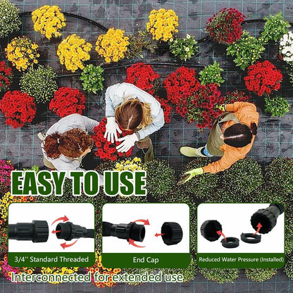 Giftsfaloy Flat Soaker Hose 50ft Heavy Duty Double Layer Drip Irrigation Black