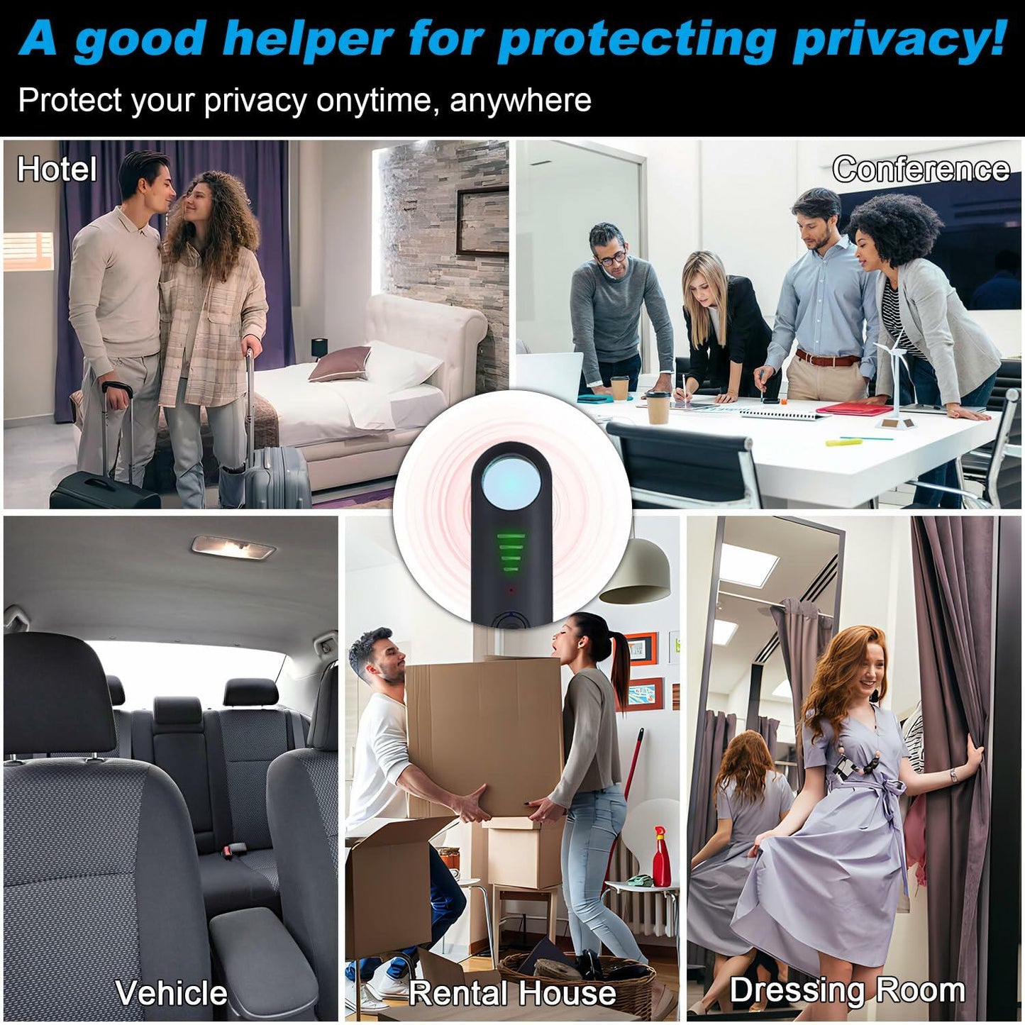 Amyway Portable Hidden Camera Detector Anti Spy GPS Bug Detector Travel