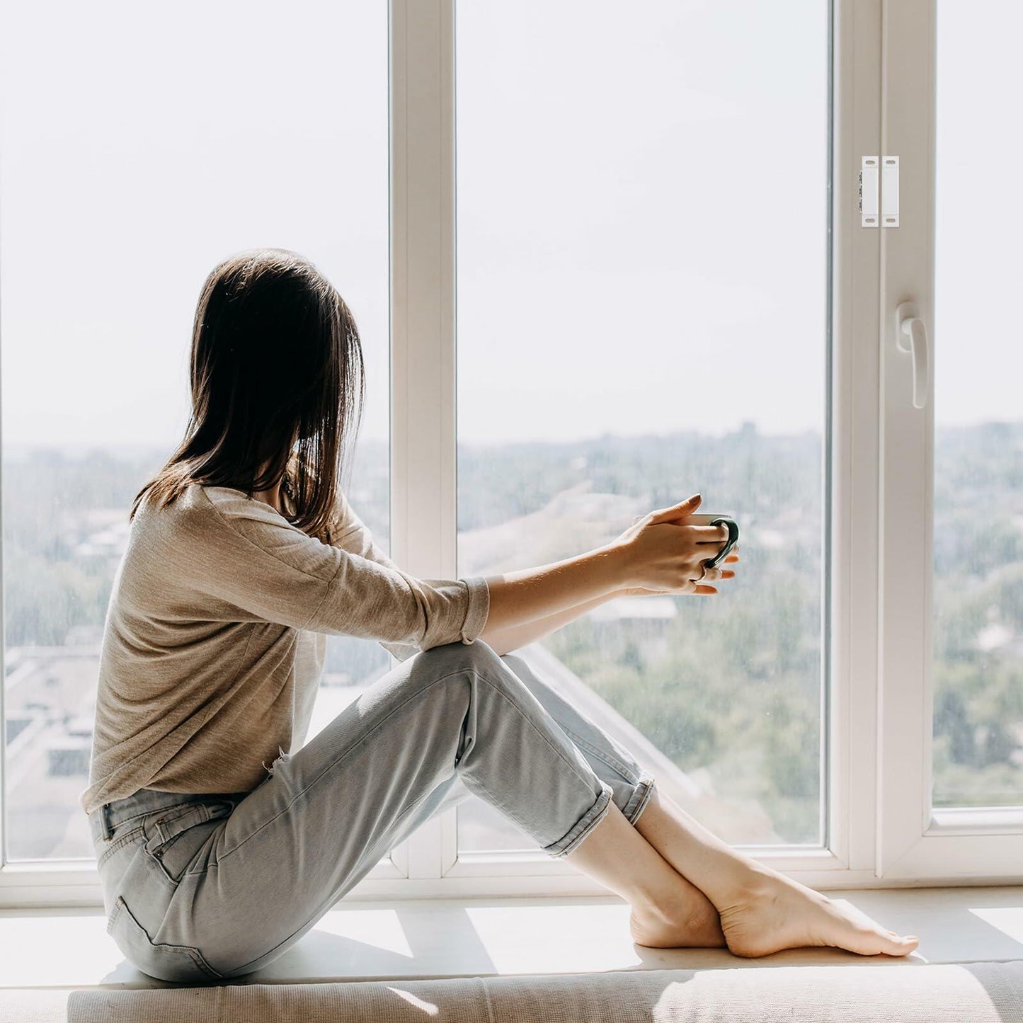 PATIKIL Magnetic Reed Switch Wired Surface-Mounted Door Window Contact White