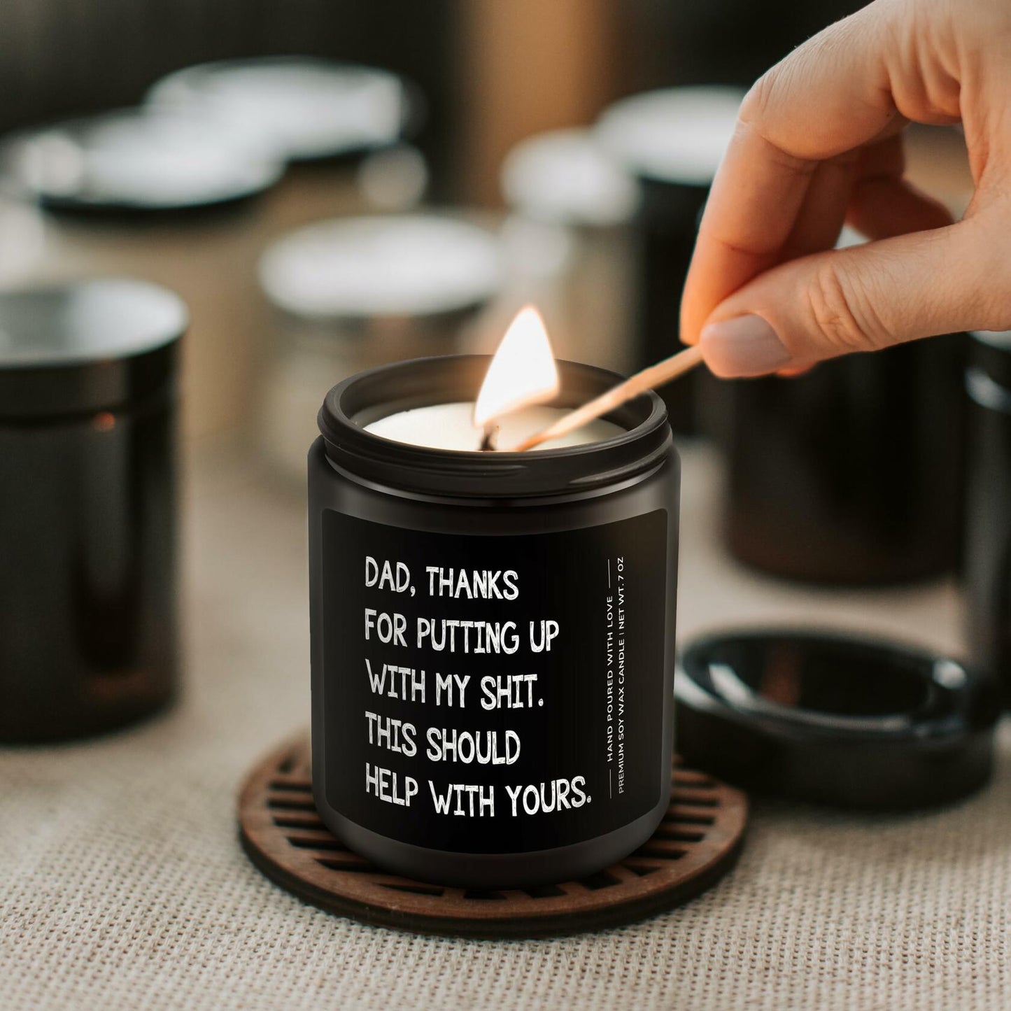 Encoink Funny Fathers Day Lavender Scented Soy Wax Candle 7oz