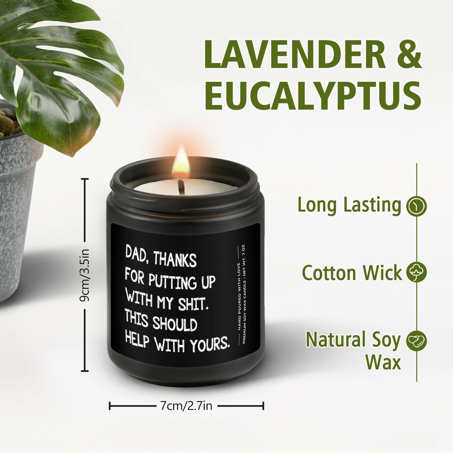Encoink Funny Fathers Day Lavender Scented Soy Wax Candle 7oz