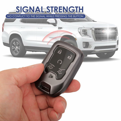 LIANGYM Blue TPU Key Fob Cover 6-Button for 2015-2020 GMC Yukon XL Denali