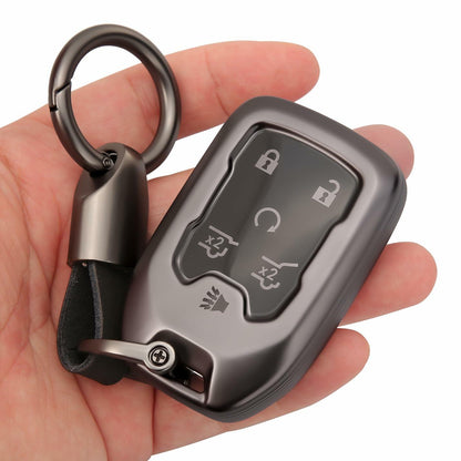 LIANGYM Blue TPU Key Fob Cover 6-Button for 2015-2020 GMC Yukon XL Denali