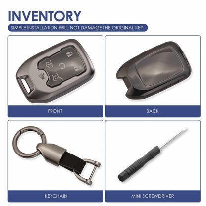 LIANGYM Blue TPU Key Fob Cover 6-Button for 2015-2020 GMC Yukon XL Denali