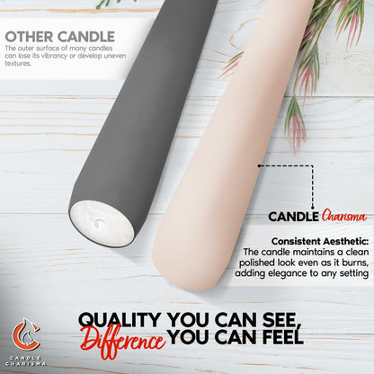 Candle Charisma Ivory Cream 10in Taper Candles Pack of 12 Unscented Dripless