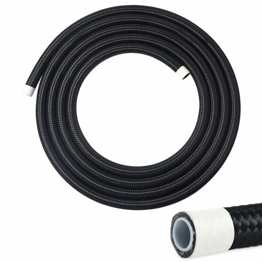 VWTNI 6AN PTFE Nylon Braided Fuel Line Hose 5FT E85 Compatible