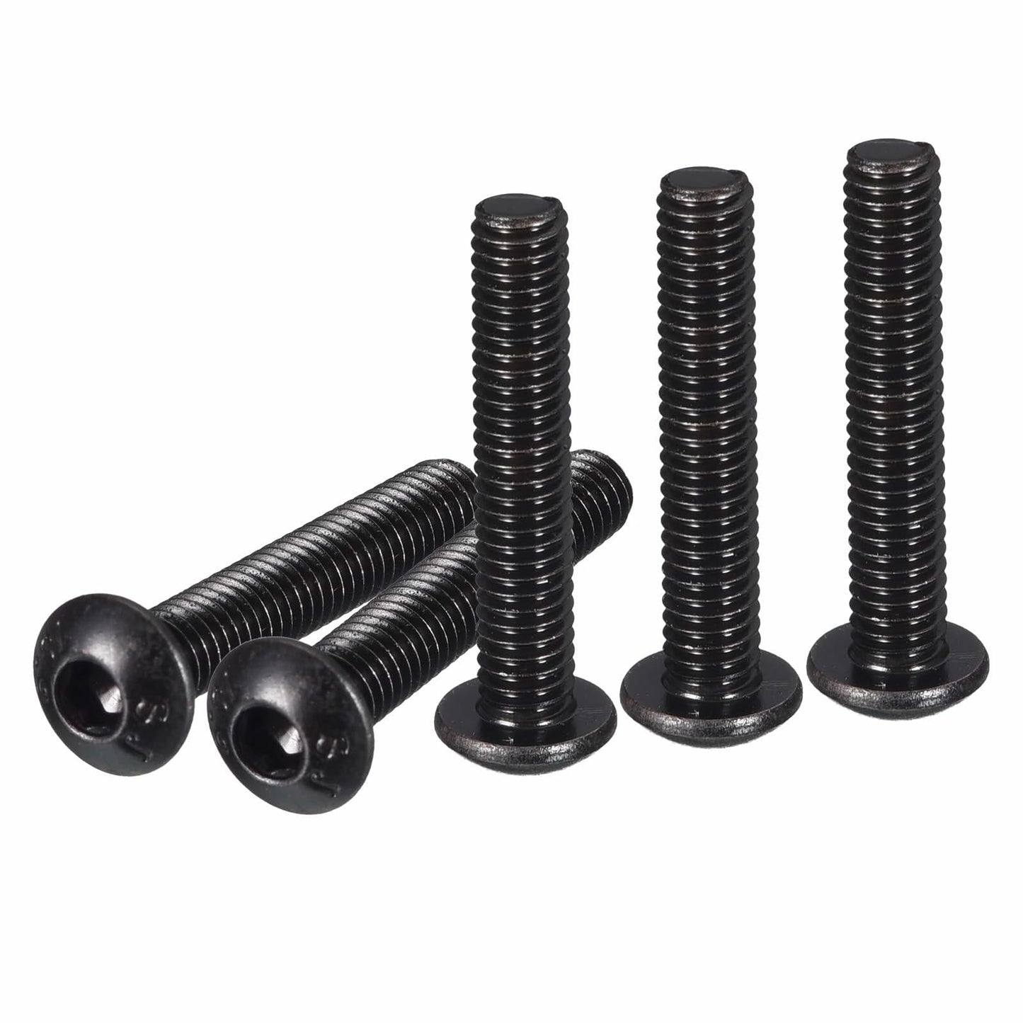 DTGN M4-0.7x25mm Button Head Socket Cap Screws 50pcs Black Carbon Steel Hex