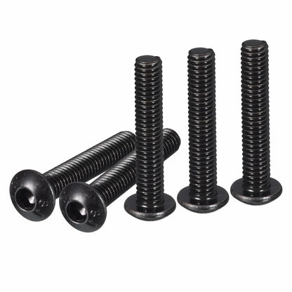 DTGN M4-0.7x25mm Button Head Socket Cap Screws 50pcs Black Carbon Steel Hex