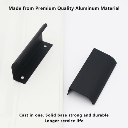 HANIHUA 10 Pcs Black Finger Pulls Drawer Handles 3.15in Aluminum
