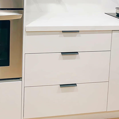 HANIHUA 10 Pcs Black Finger Pulls Drawer Handles 3.15in Aluminum