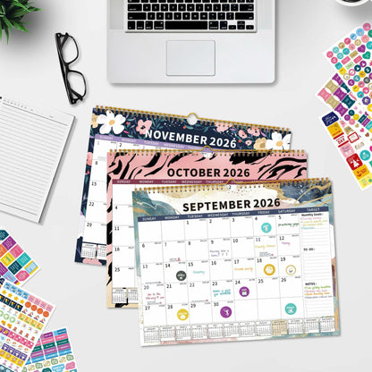 EYROZILL 2025-2026 Wall Calendar 17x22 Large Monthly Vertical 18 Month