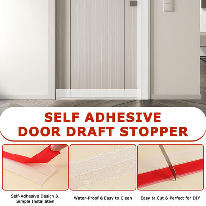Heonay Weather Stripping Door Draft Stopper Silicone Strip Transparent 2inx20ft