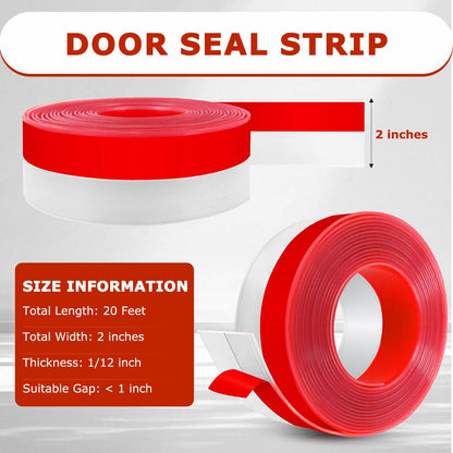 Heonay Weather Stripping Door Draft Stopper Silicone Strip Transparent 2inx20ft