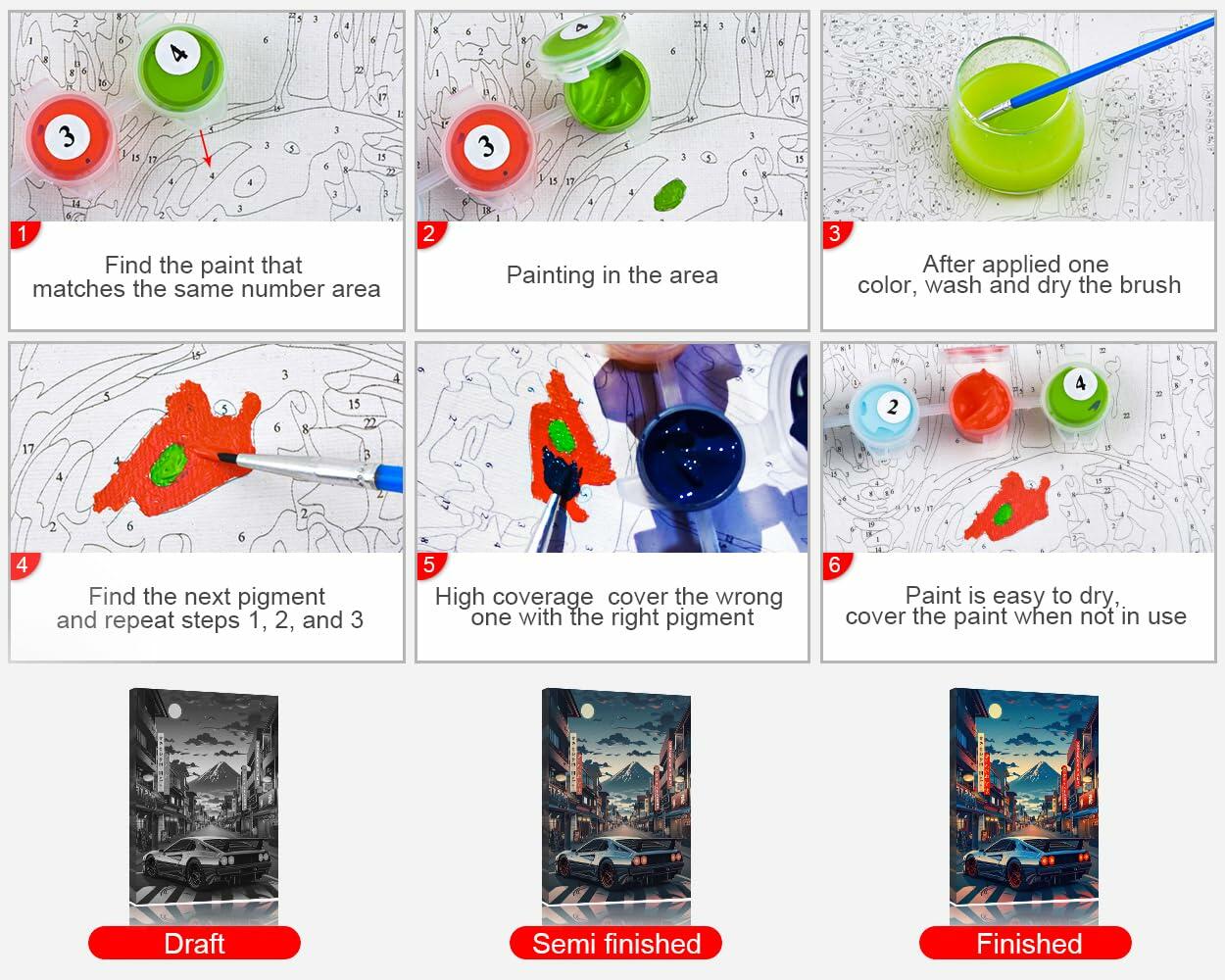 TUMOVO Paint by Number Kit for Adults 16x20 Puppy Shih Tzu DIY Painting Art