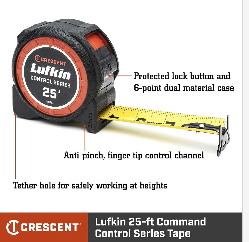 Crescent Lufkin 1-3/16 x 25' Command Control Series Yellow Clad Tape Measure