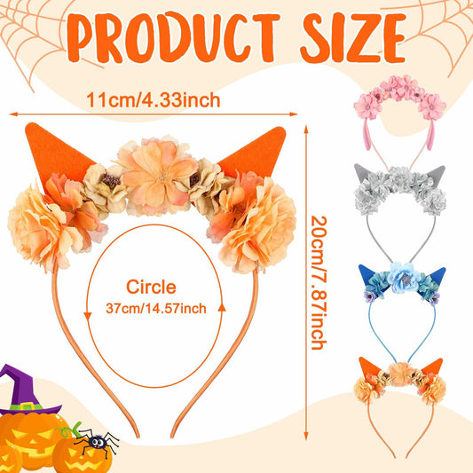 WinnerWhy 4 Pcs Blue Dog Ears Headbands Halloween Cosplay Accessories