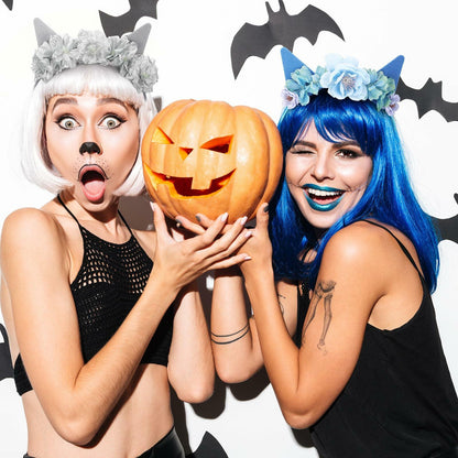 WinnerWhy 4 Pcs Blue Dog Ears Headbands Halloween Cosplay Accessories