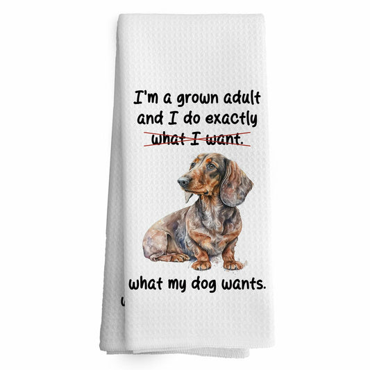 TAEDIN Dachshund Wiener Dog Dish Towel 16x24 Inches Animal Print Polyester