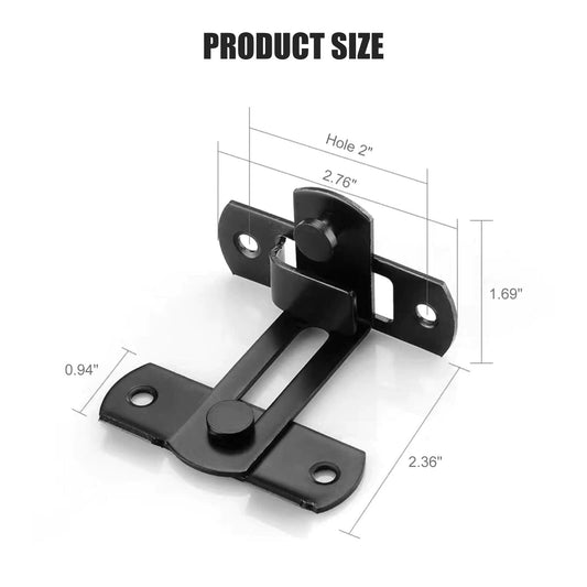 ATEN 90 Degree Stainless Steel Sliding Barn Door Latch Black 1 Pc