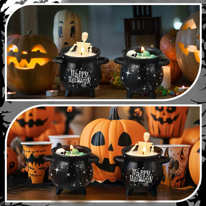 Conelist Halloween Skeleton Skull Candle Set Gothic Vintage Soybean Wax 2 Pcs