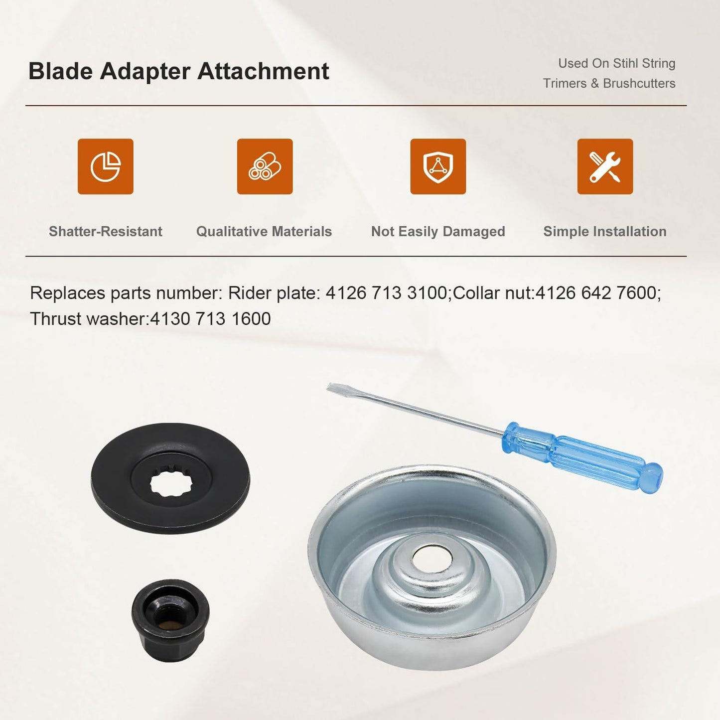 Jaruika Blade Adapter Replacement for Stihl String Trimmers Brush Cutter Silver