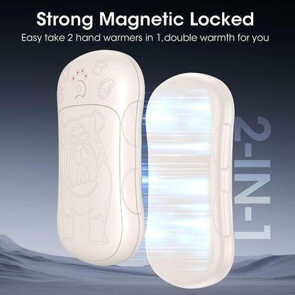 OLV Rechargeable Hand Warmers 2 Pack 6000mAh Magnetic Beige Portable