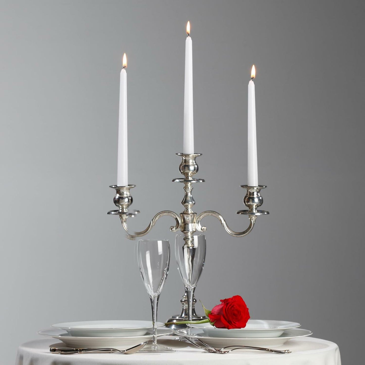 Cacou White Taper Candles 12 Pack 8Hr Burn Unscented Paraffin Wax