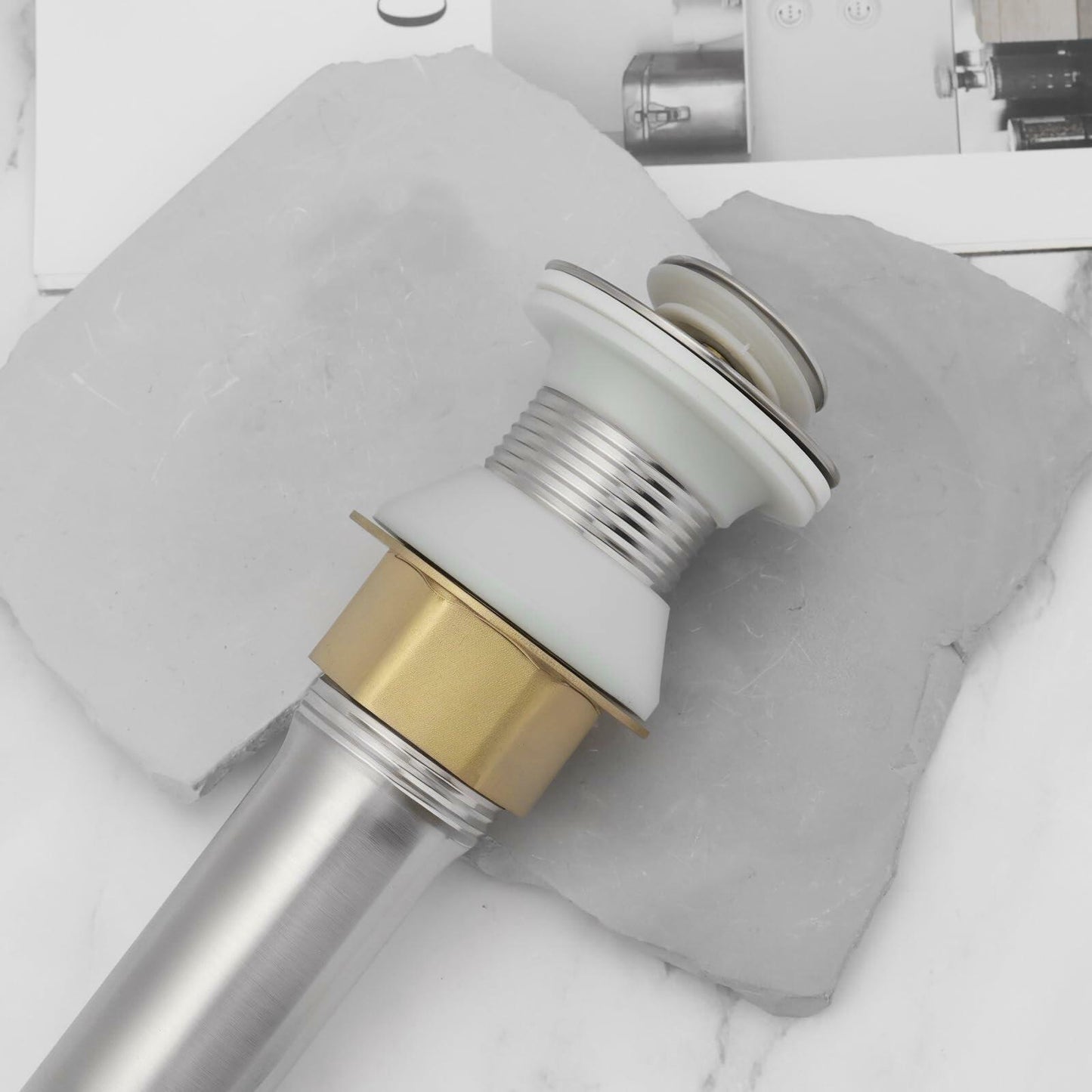 [Like New] SG Store Stainless Steel Sink Drain Plug 18x3cm for Non-Overflow Basin Kitchen