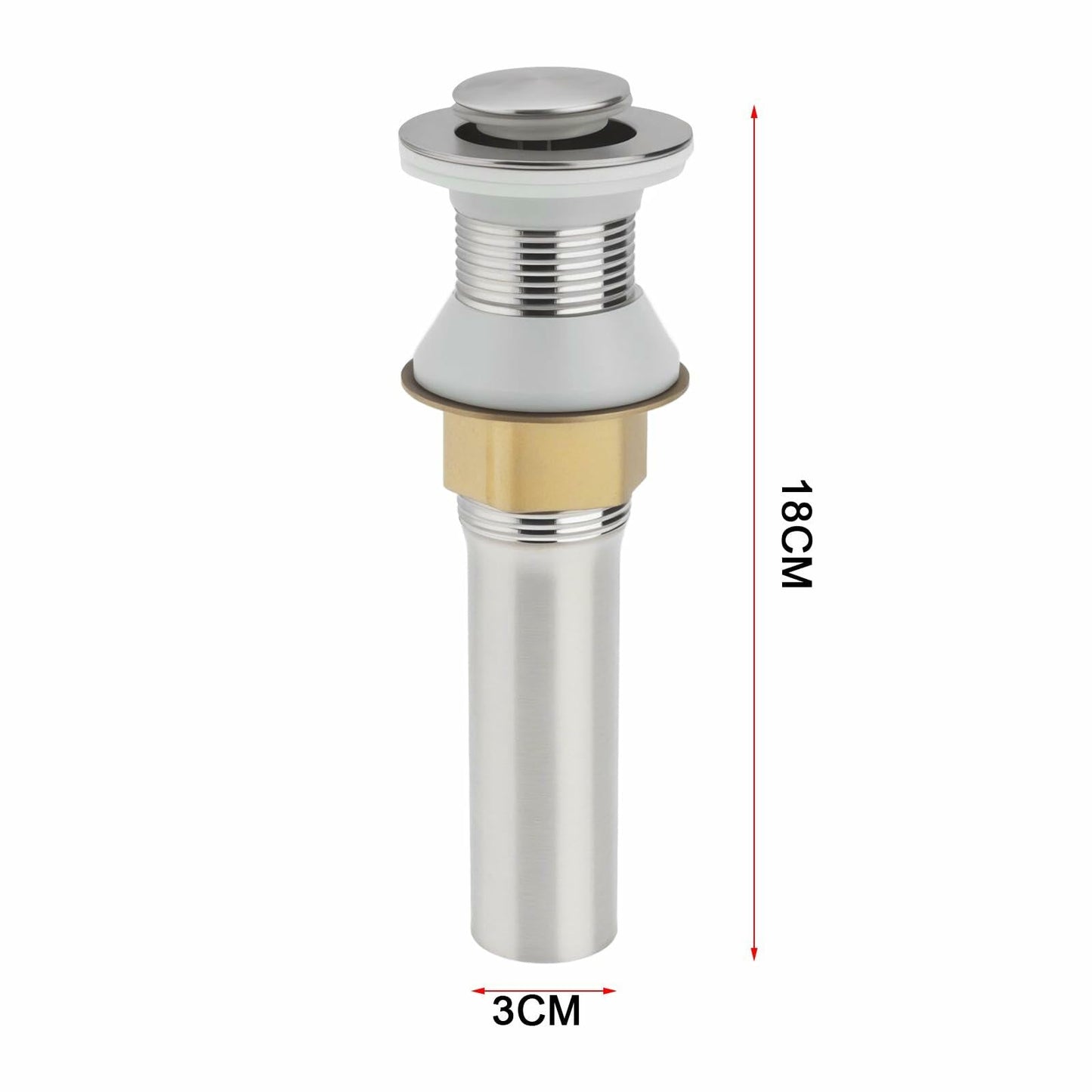 [Like New] SG Store Stainless Steel Sink Drain Plug 18x3cm for Non-Overflow Basin Kitchen