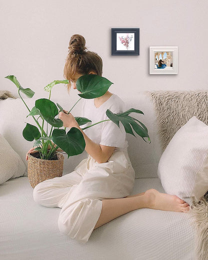 ZingVic 2Pcs 4x4 Wood Picture Frames Black Small Square Wall & Tabletop