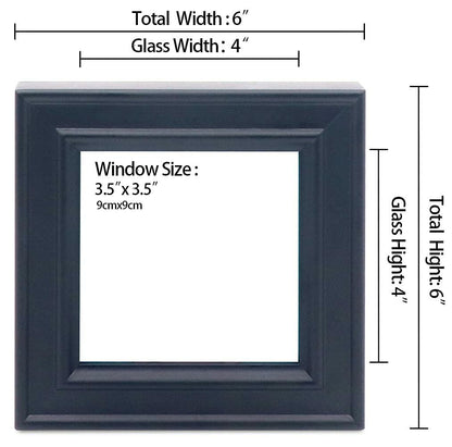 ZingVic 2Pcs 4x4 Wood Picture Frames Black Small Square Wall & Tabletop
