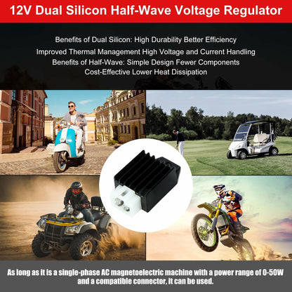 ChenXL 2 Pack OEM Half Wave Voltage Regulator Rectifier 4 Pin Tao Tao ATA-110