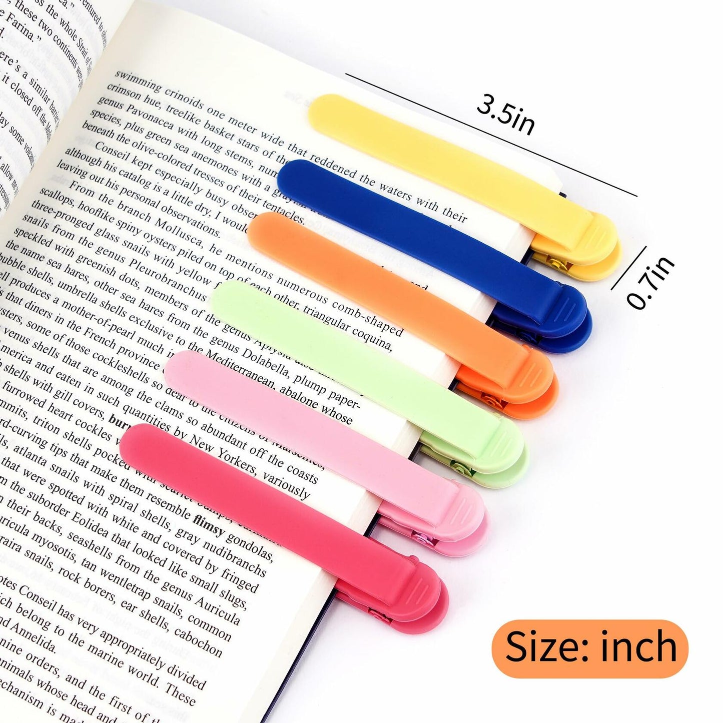 POUWANS Automatic Silicone Bookmarks 6pcs Style-c Book Accessories