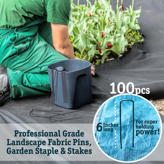 The 5 Star Collection 100 Galvanized Landscape Staples Heavy Duty Garden Stakes