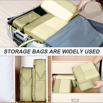 SOARSAIL 6 Set Compression Packing Cubes Travel Luggage Organizer Yellow