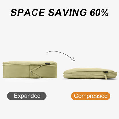 SOARSAIL 6 Set Compression Packing Cubes Travel Luggage Organizer Yellow