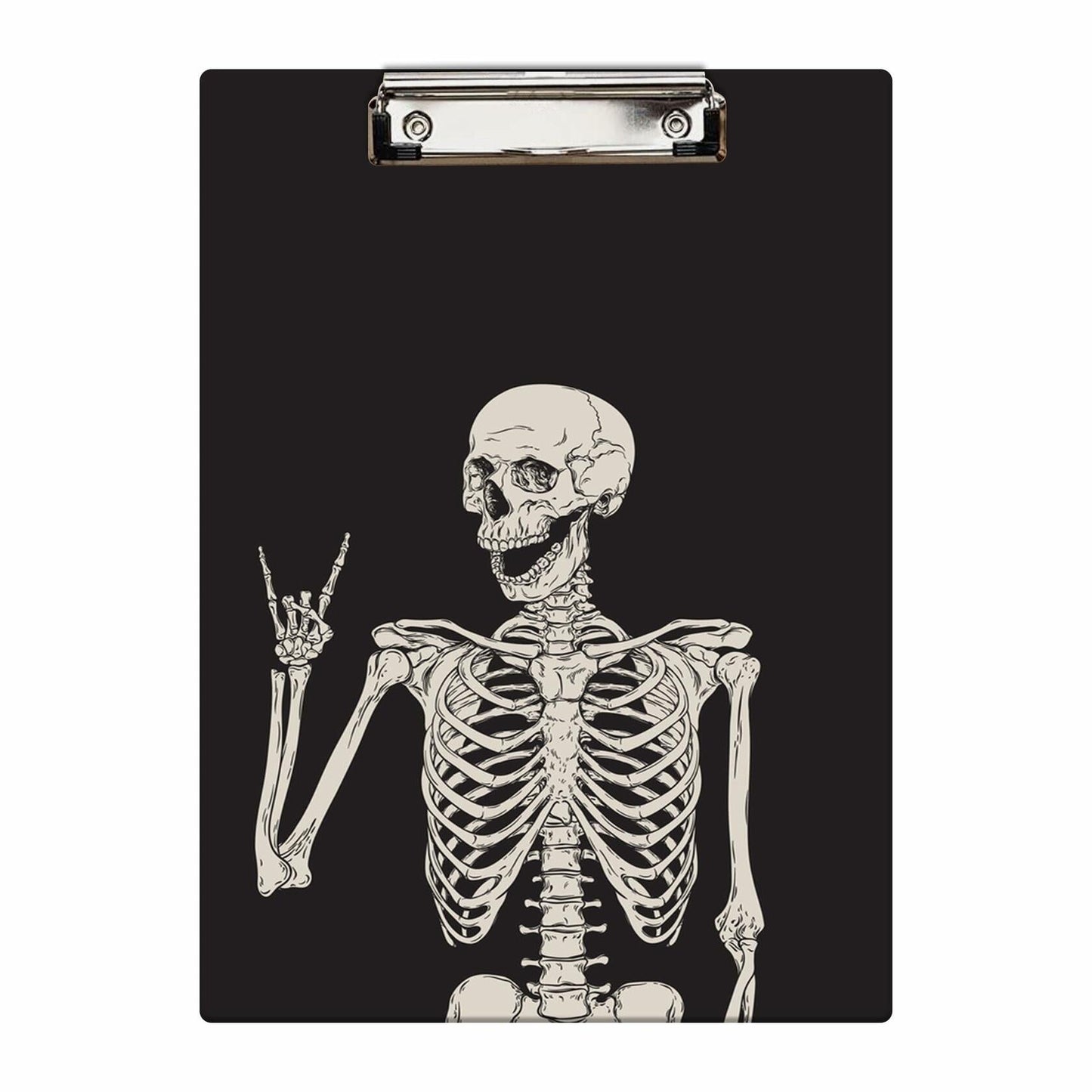 Britimes Wood Clipboard Nursing Clip Board Funny Skull Skeleton A4 Size