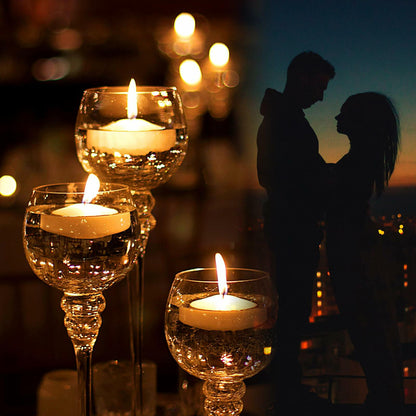 JEQUD 20 Pcs Floating Candles 1.5 Inch Unscented White Warm Tealights